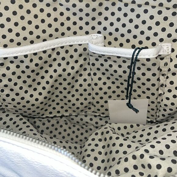 New With Tags Linea Pelle White Payton Satchel Shoulder Bag Sleek Design - Picture 4 of 8
